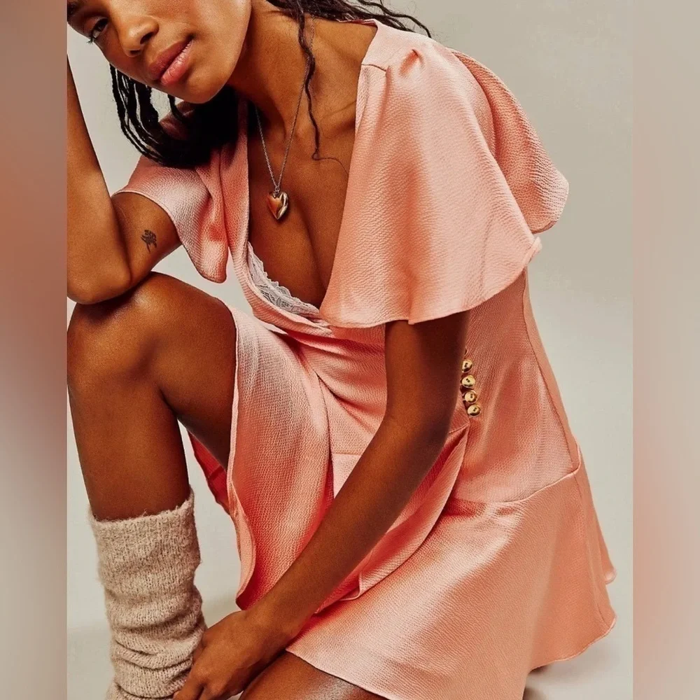 NWOT Free People, Scarlett Mini Dress, XS, Pink